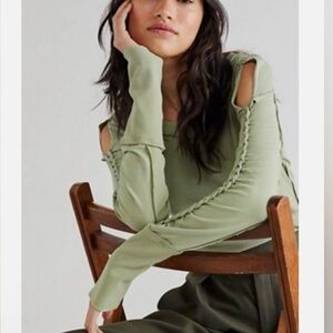 We The Free Daisy Chain Braided Longsleeve Ribbed Tee